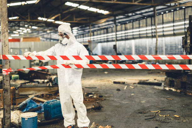 Professional Sewage Cleanup technician working in Lewisville, TX